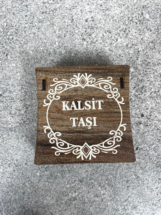 Kalsit Taşı Doğal Kolye & Bileklik Seti – Özel Ahşap Kutulu
