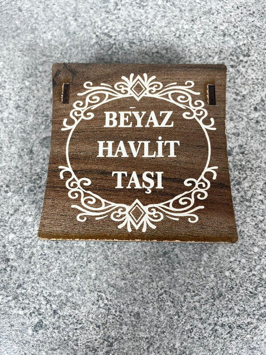 Beyaz Havlit Doğal Taş Kolye & Bileklik Seti – Özel Ahşap Kutulu