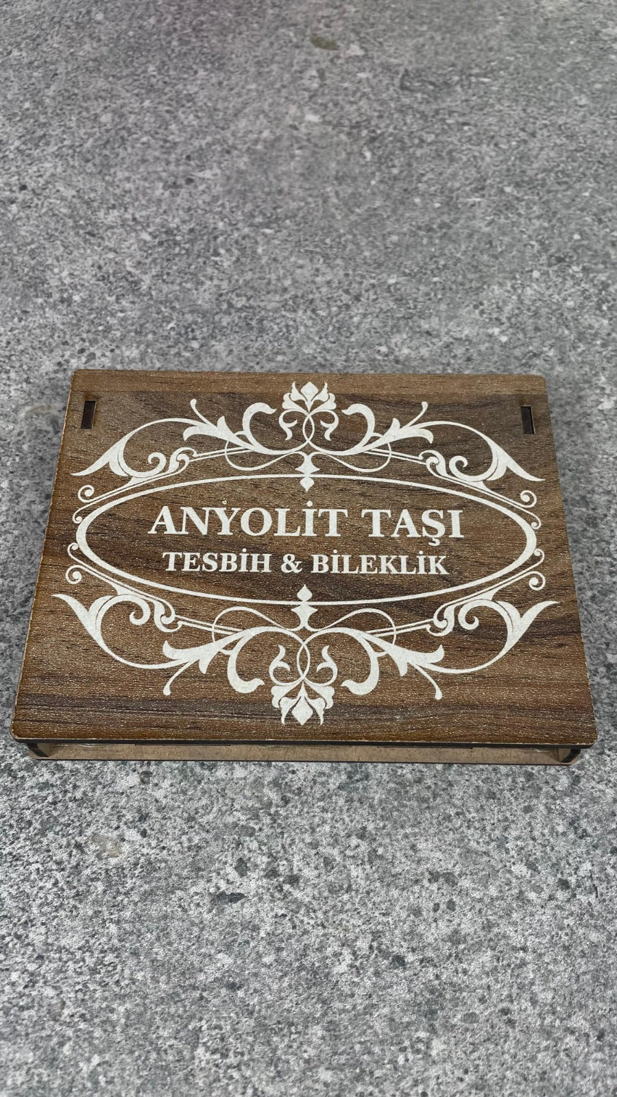 Anyolit Taşı Tesbih & Bileklik Seti - Şık Ahşap Kutulu