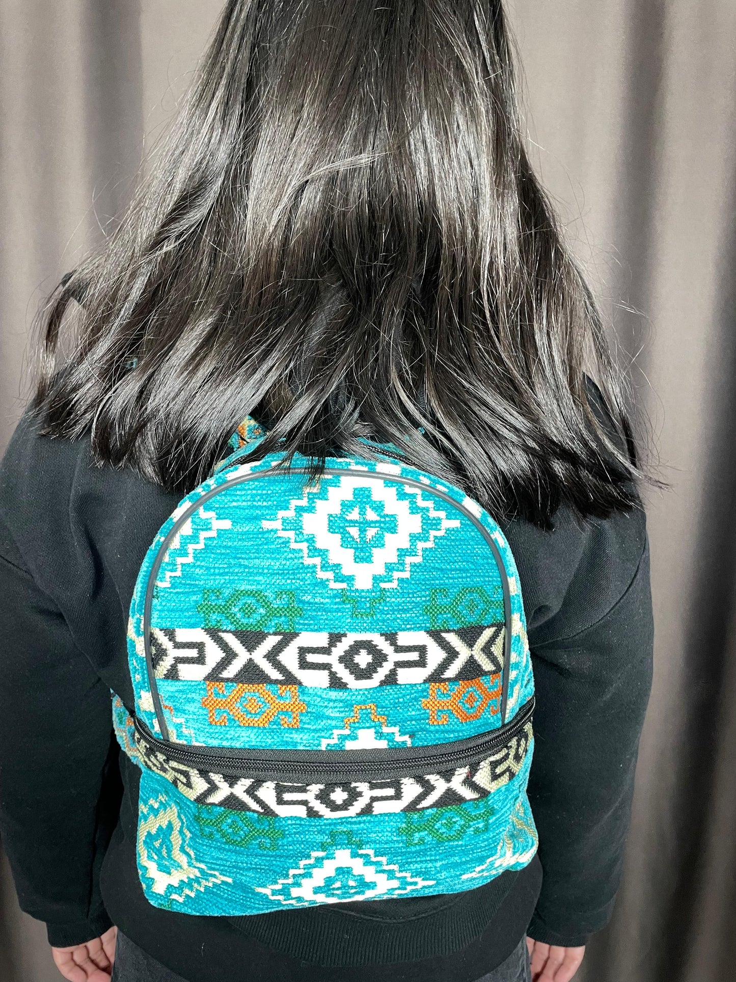 Etnik Desenli Mini Kilim Sırt Çantası