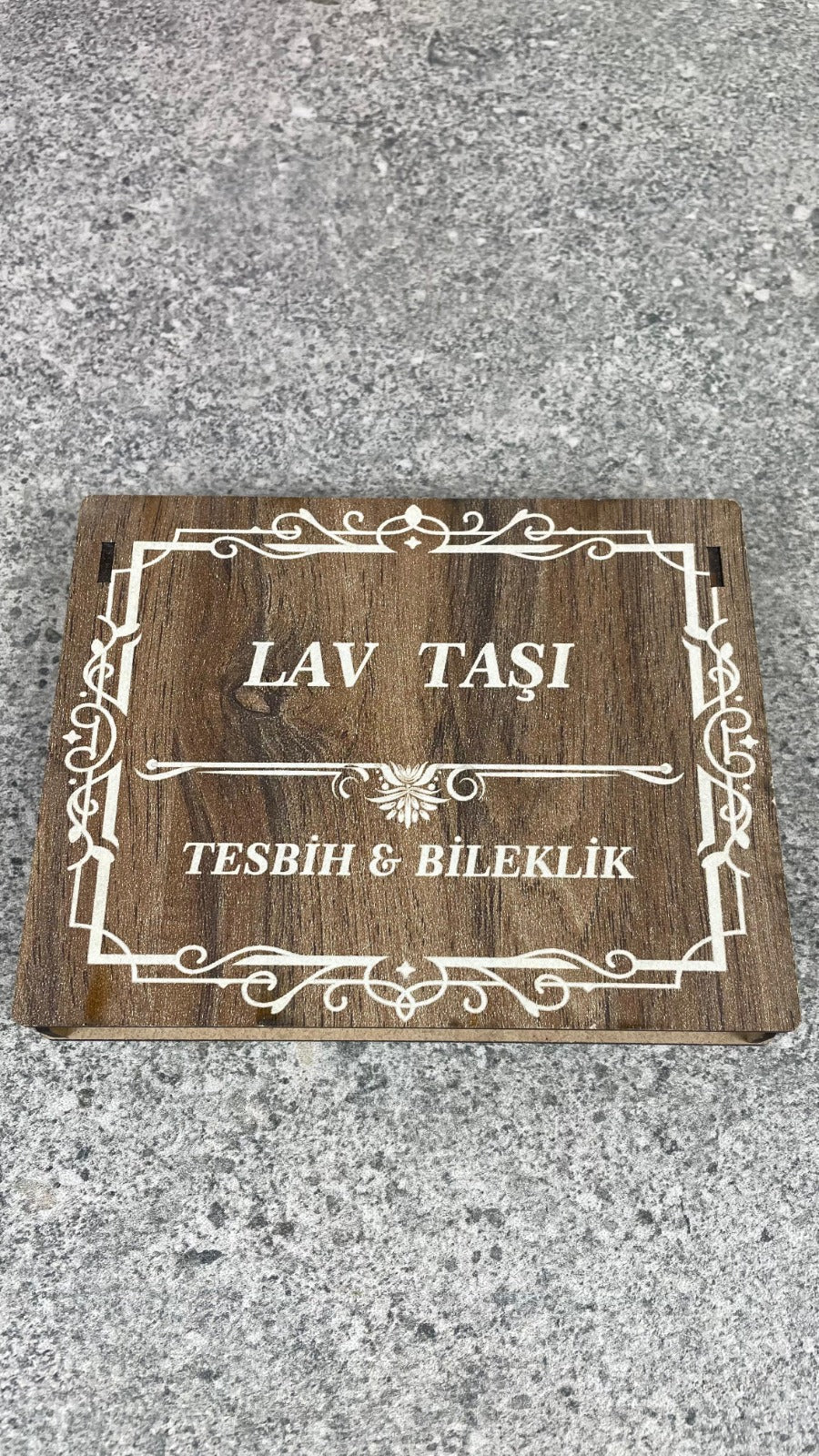 Lav Taşı Taşı Tesbih & Bileklik Seti - Şık Ahşap Kutulu