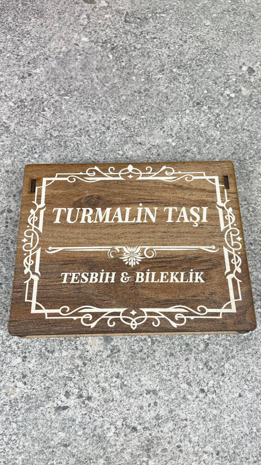 Turmalin Taşı Tesbih & Bileklik Seti - Şık Ahşap Kutulu