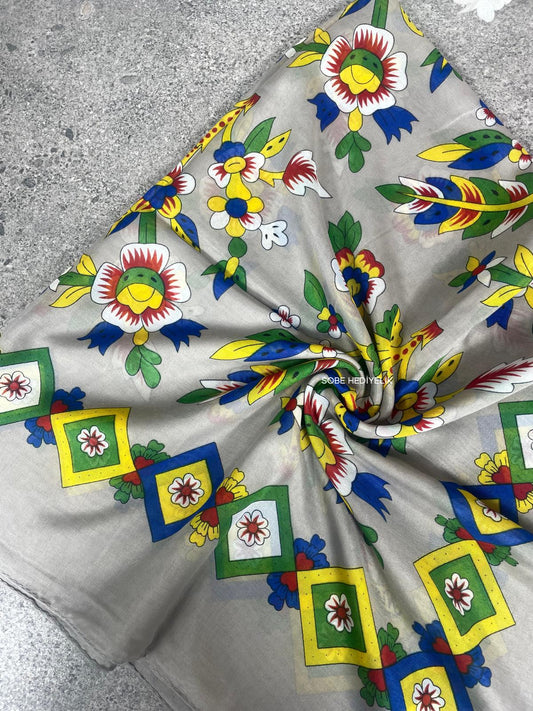 Çengelköy Desen Yöresel Yazma - Krem