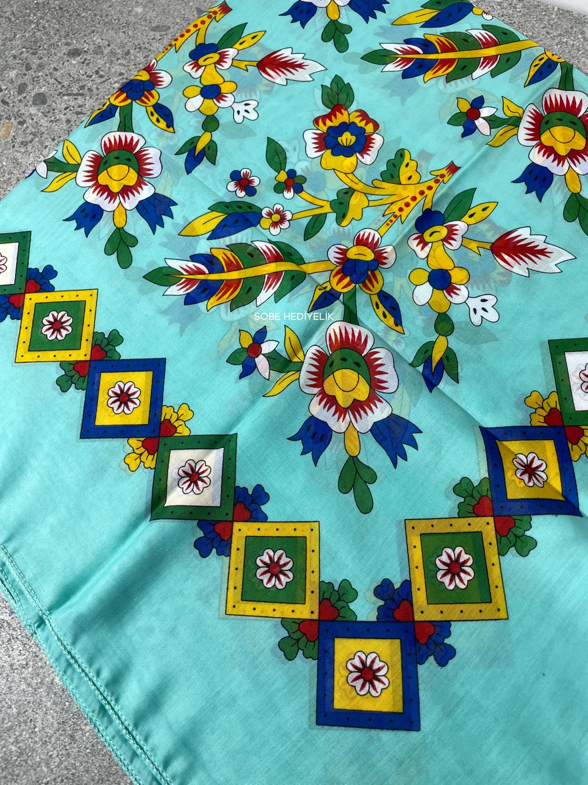 Çengelköy Desen Yöresel Yazma - Su Yeşili