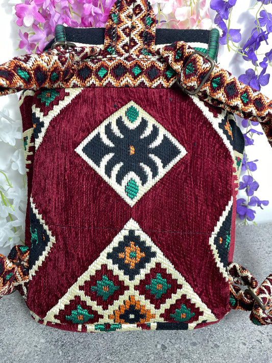 Etnik Dokuma Bohem Sırt Çantası