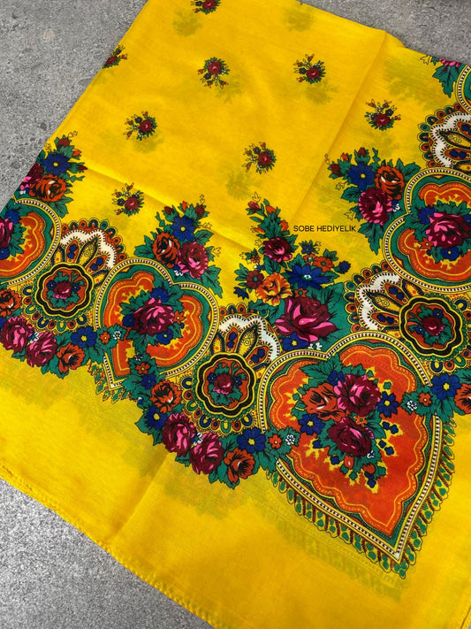 Yöresel Hamavi Desen Mardin Yazması - Sarı