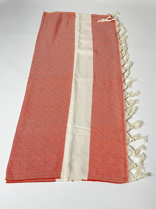 Turuncu Çizgili Pamuk Peştemal 100x180 cm