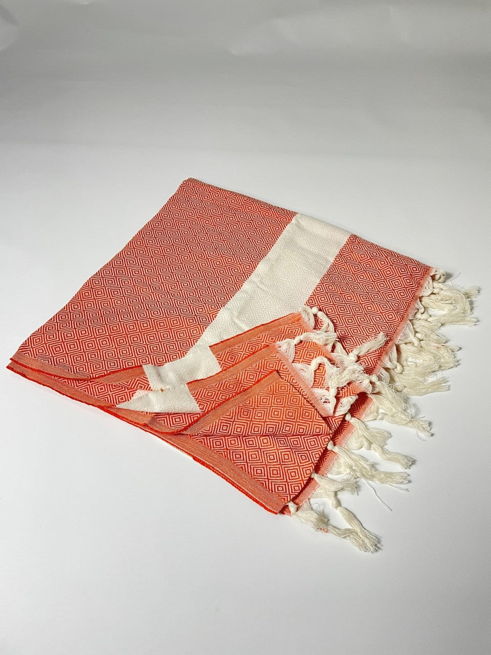 Turuncu Çizgili Pamuk Peştemal 100x180 cm