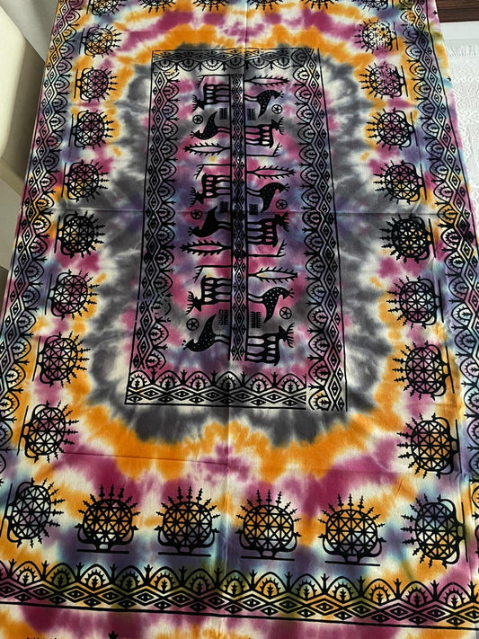 Batik Etnik Desenli Dikdörtgen Masa Örtüsü 220x150 cm
