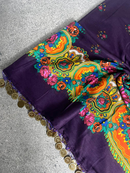 Yöresel Hamavi Desen Pullu Mardin Yazması - Mor