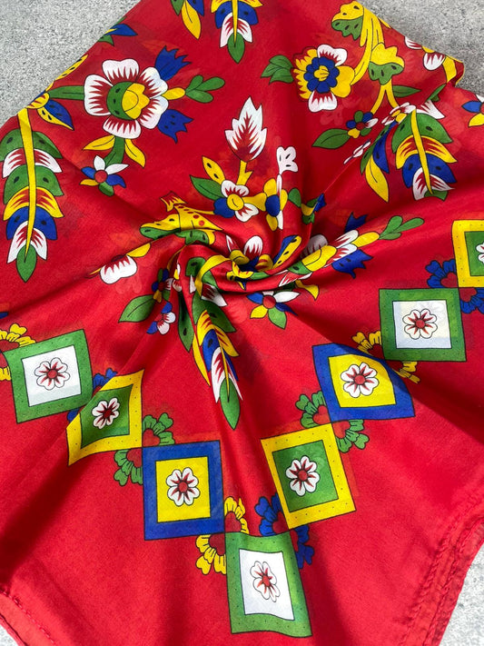 Çengelköy Desen Yöresel Yazma - Kırmızı