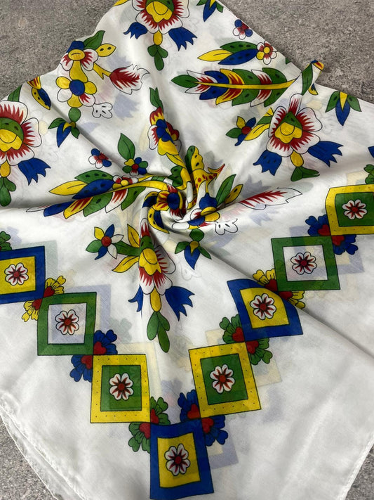 Çengelköy Desen Yöresel Yazma - Beyaz