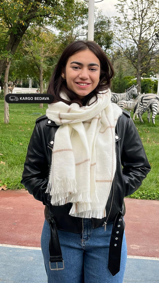 Yumuşak Dokulu Desenli Kışlık Şal