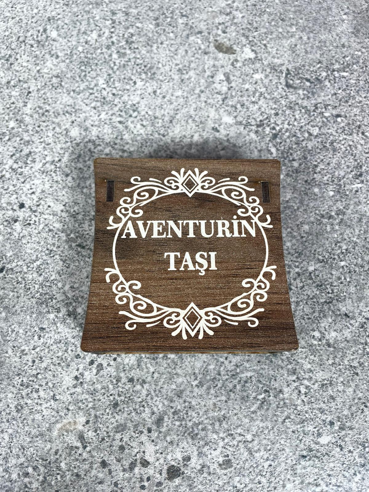 Aventurin Doğal Taş Kolye & Bileklik Seti – Özel Ahşap Kutulu