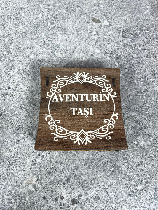 Aventurin Doğal Taş Kolye & Bileklik Seti – Özel Ahşap Kutulu