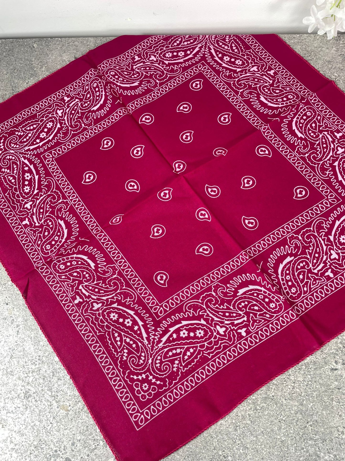 Paisley Desenli Bandana - Pembe