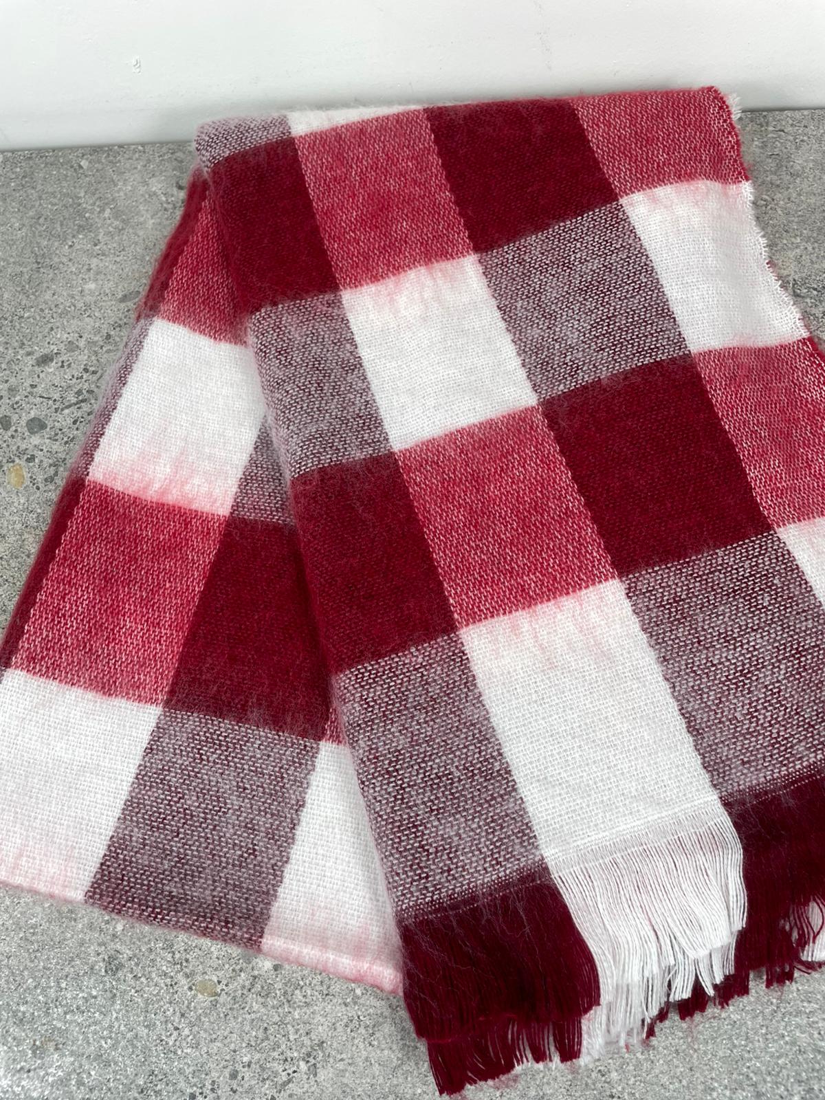 Kırmızı Ekose Desenli Kışlık Yumuşak Dokulu Şal