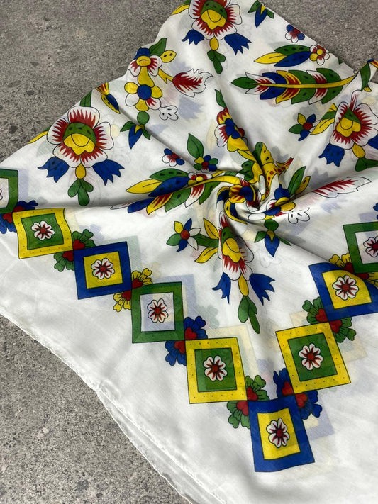 Çengelköy Desen Yöresel Yazma - Beyaz