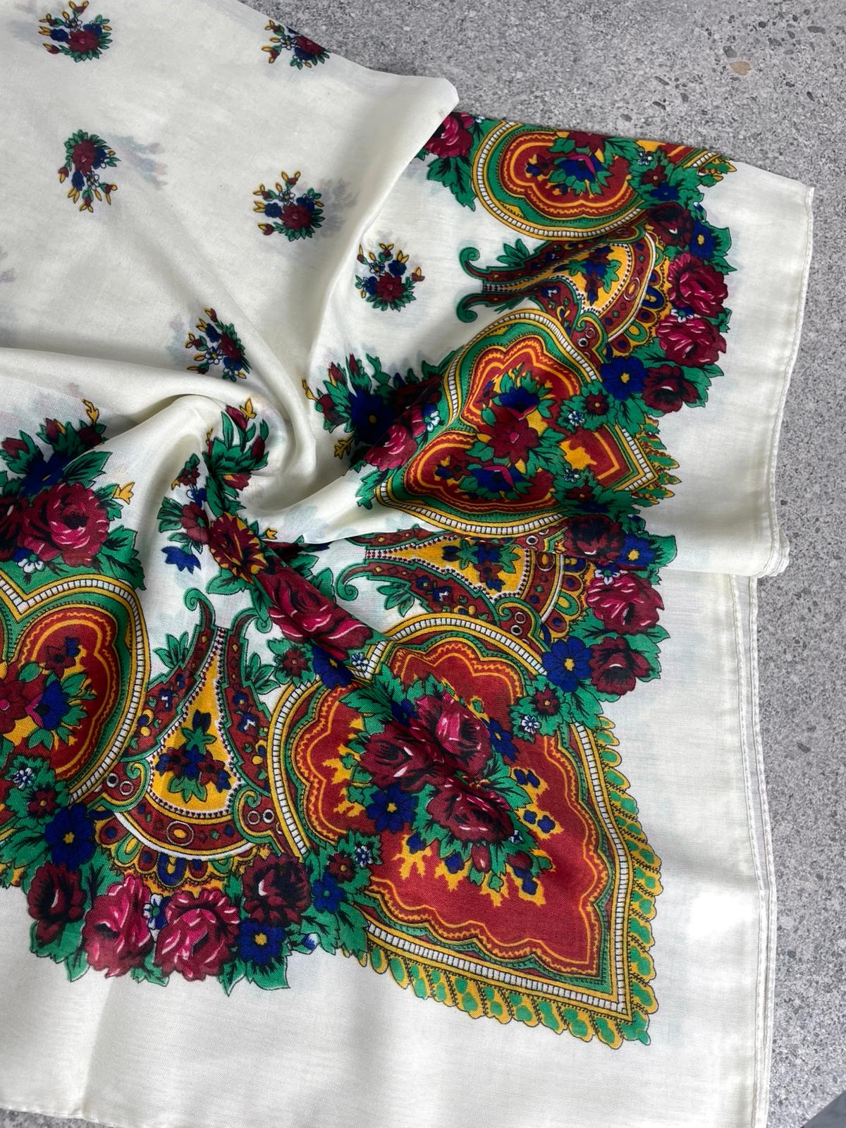 Yöresel Hamavi Desen Mardin Yazması - Krem