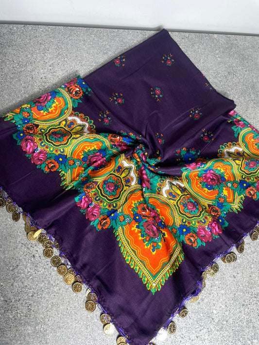 Yöresel Hamavi Desen Pullu Mardin Yazması - Mor