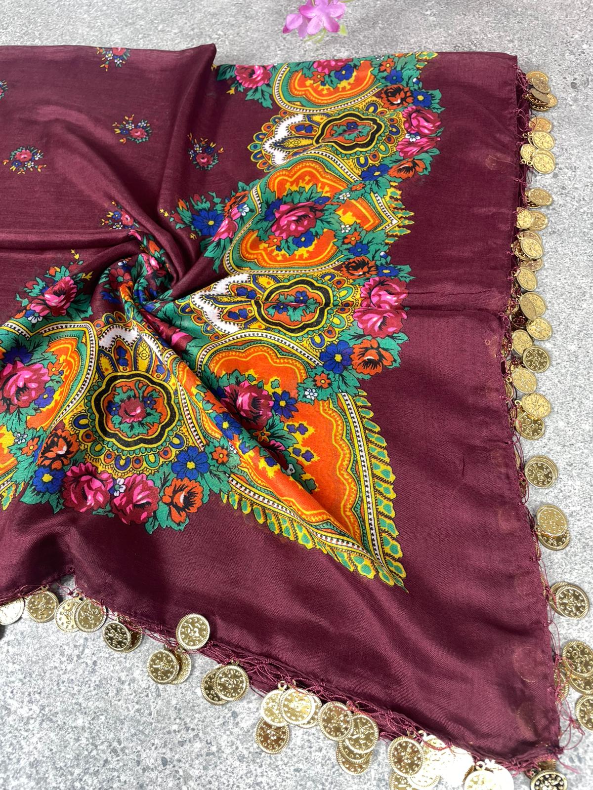 Yöresel Hamavi Desen Pullu Mardin Yazması - Bordo