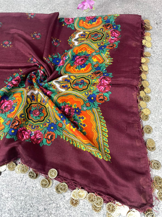 Yöresel Hamavi Desen Pullu Mardin Yazması - Bordo