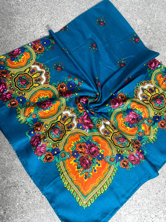 Yöresel Hamavi Desen Mardin Yazması - Petrol Mavisi