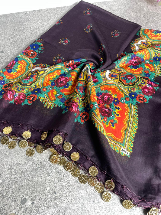 Yöresel Hamavi Desen Pullu Mardin Yazması - Mor