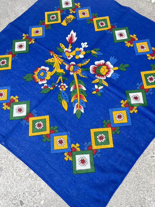 Mavi Çengelköy Desen Bandana – 55×55 cm