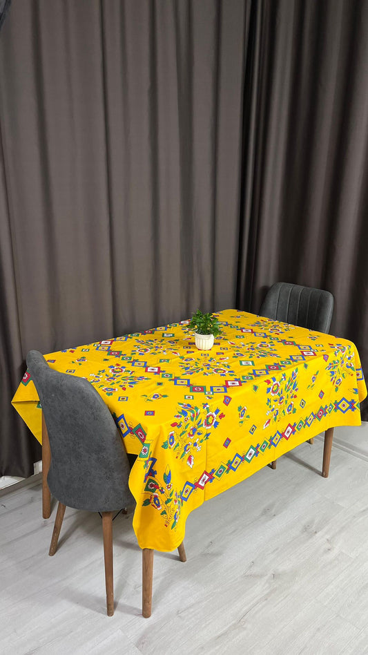 Yöresel Tokat Çiçek Desenli 170x170 Kare Masa Örtüsü