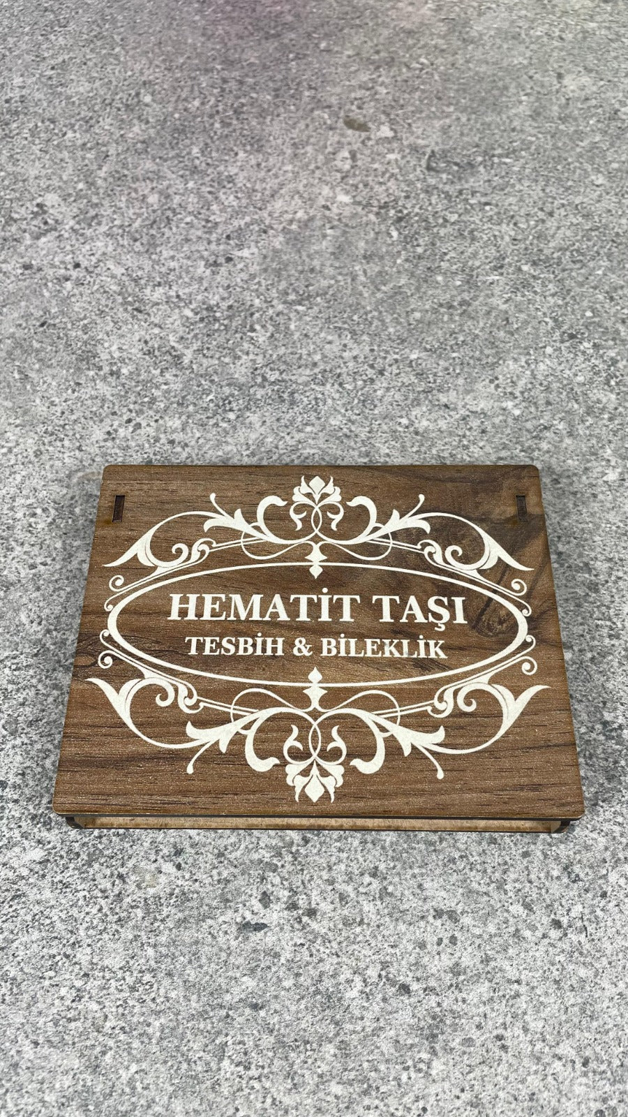 Hematit Taşı Tesbih & Bileklik Seti - Şık Ahşap Kutulu