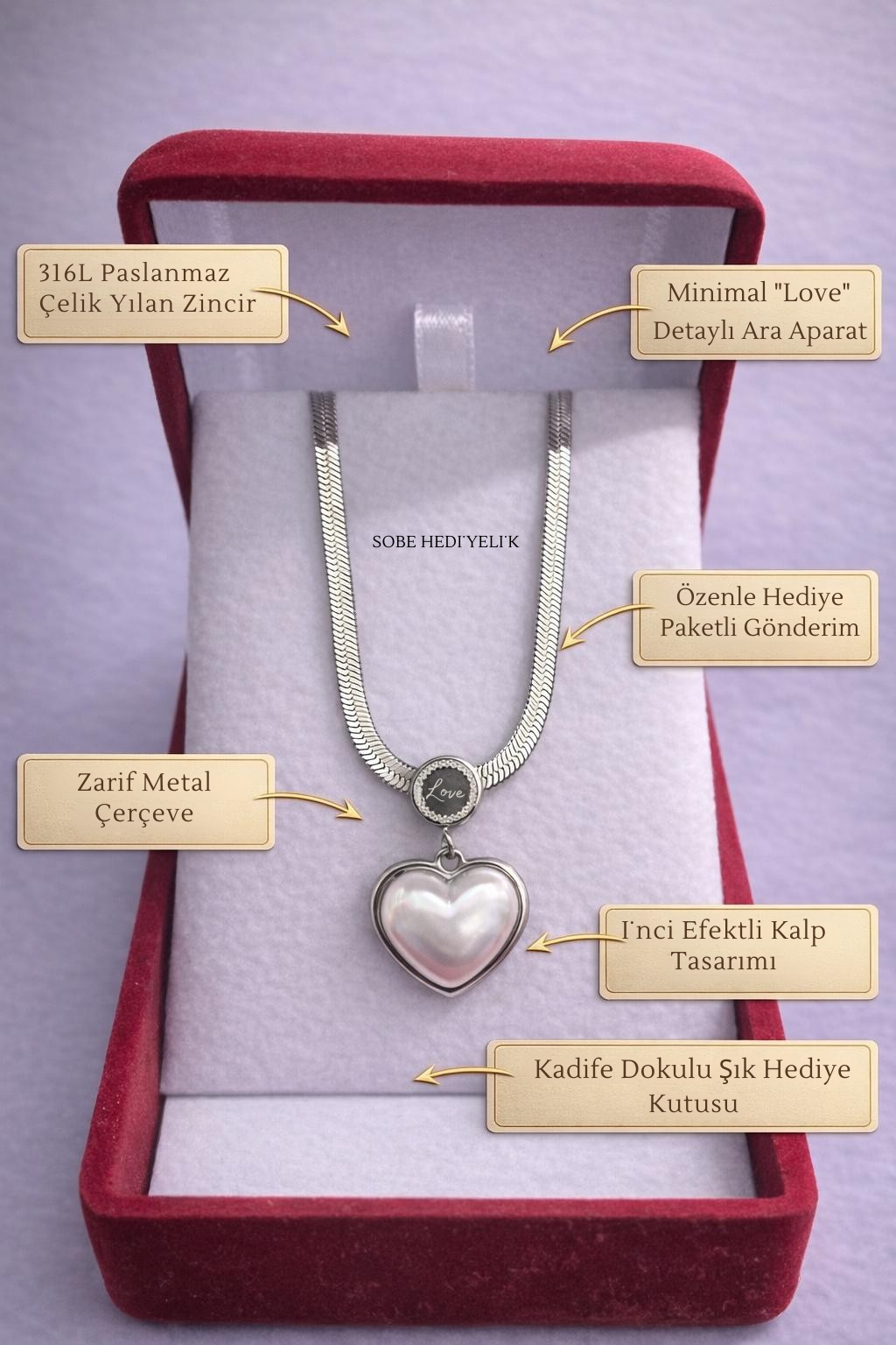 Yılan Zincir Kolye – Kadife Kutulu Kadın Kolye