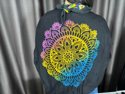 Siyah Batik Baskılı Pamuklu Şal