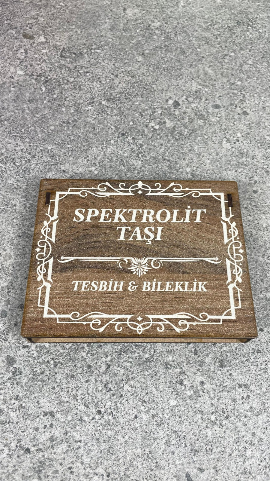 Spektrolit Taşı Taşı Tesbih & Bileklik Seti - Şık Ahşap Kutulu