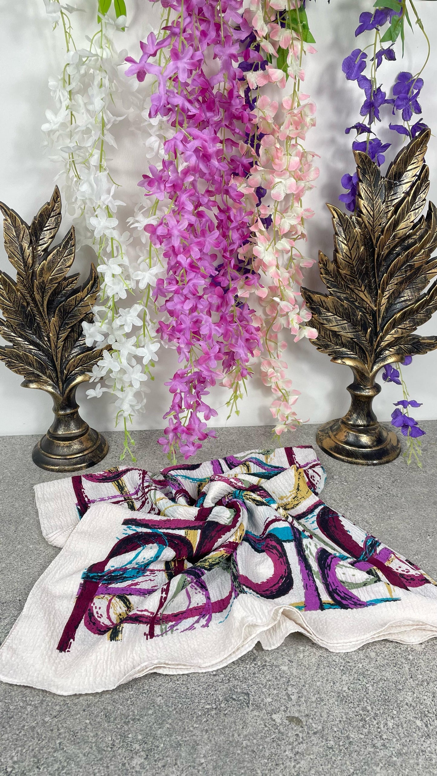 Renkli Desenli Pamuklu Yazma