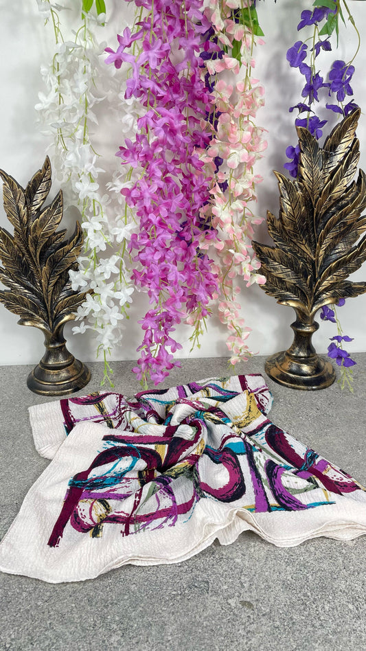 Renkli Desenli Pamuklu Yazma