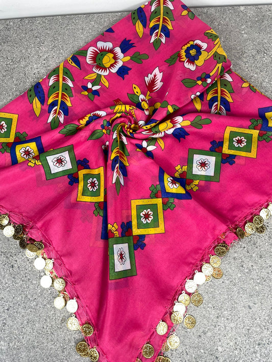 Çengelköy Desen Pullu Yöresel Yazma - Pembe