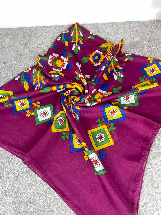 Çengelköy Desen Yöresel Yazma - Fuşya