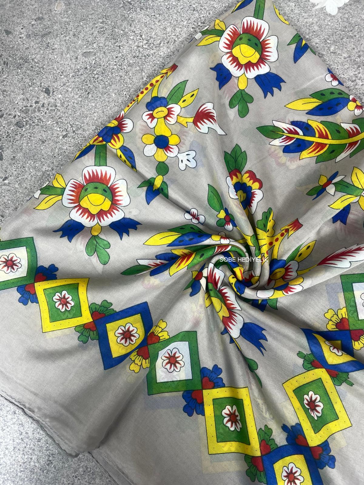 Çengelköy Desen Yöresel Yazma - Krem