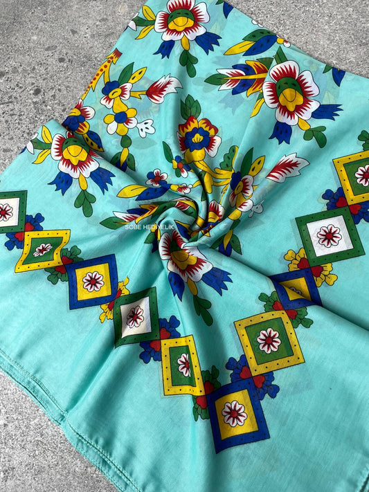 Çengelköy Desen Yöresel Yazma - Su Yeşili