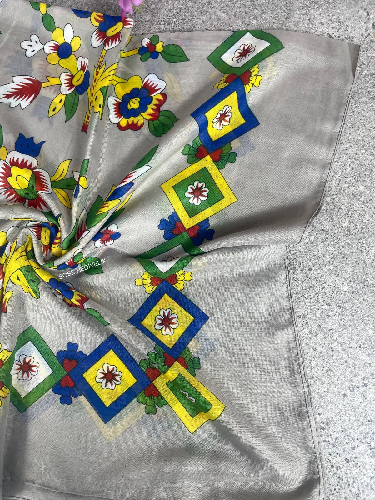 Çengelköy Desen Yöresel Yazma - Krem