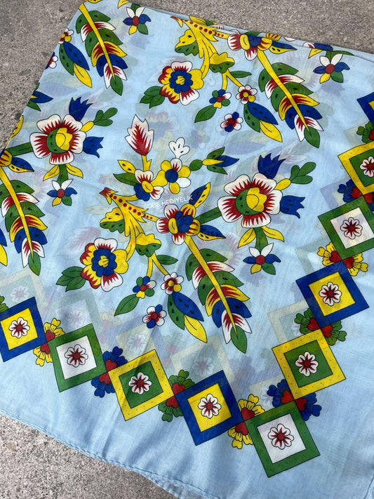 Çengelköy Desen Yöresel Yazma - Mavi