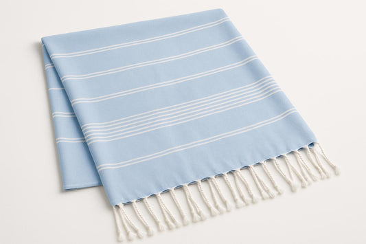Mavi Çizgili Pamuk Peştemal 100x180 cm