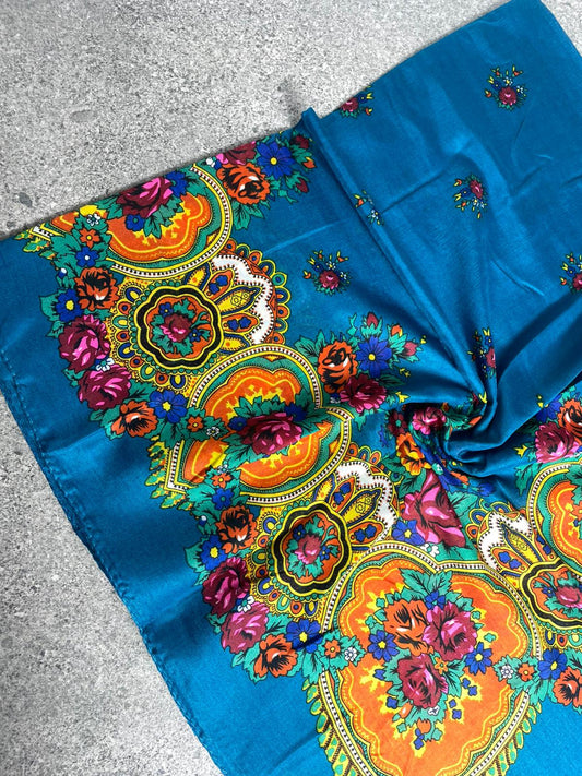 Yöresel Hamavi Desen Mardin Yazması - Petrol Mavisi