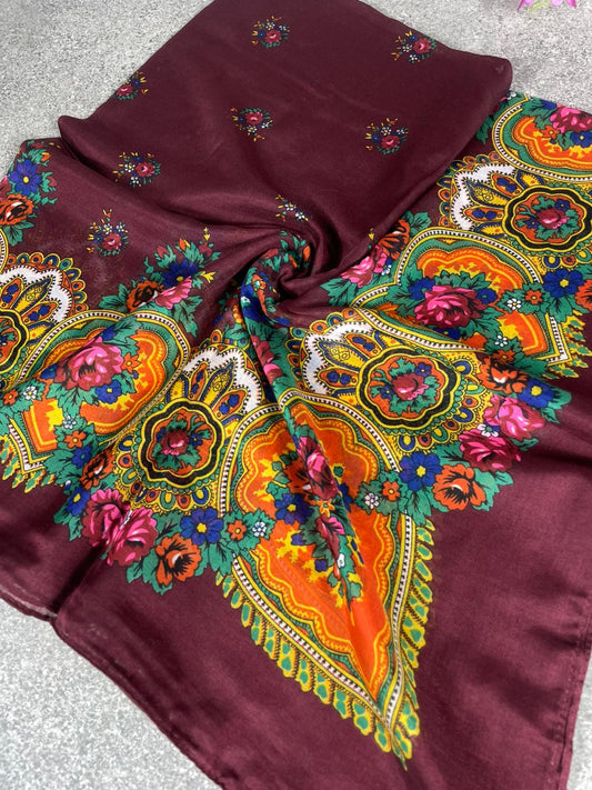 Yöresel Hamavi Desen Mardin Yazması - Bordo