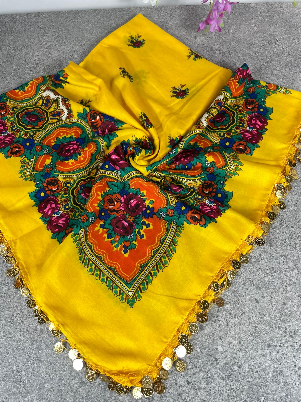 Yöresel Hamavi Desen Pullu Mardin Yazması - Sarı