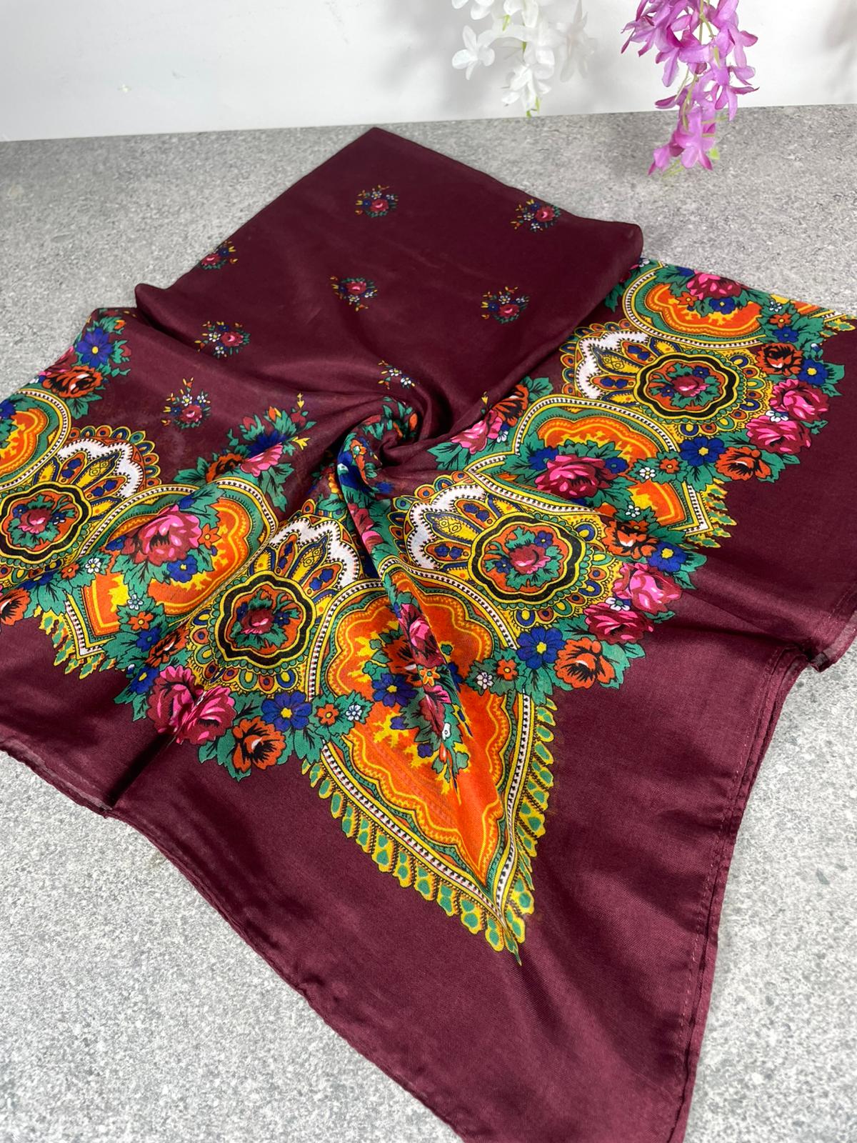 Yöresel Hamavi Desen Mardin Yazması - Bordo