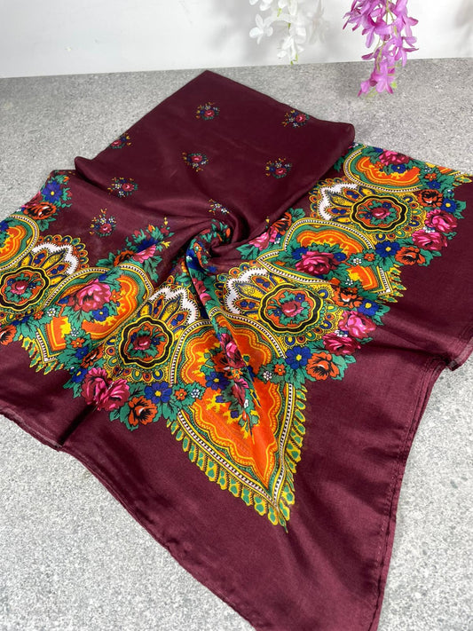 Yöresel Hamavi Desen Mardin Yazması - Bordo