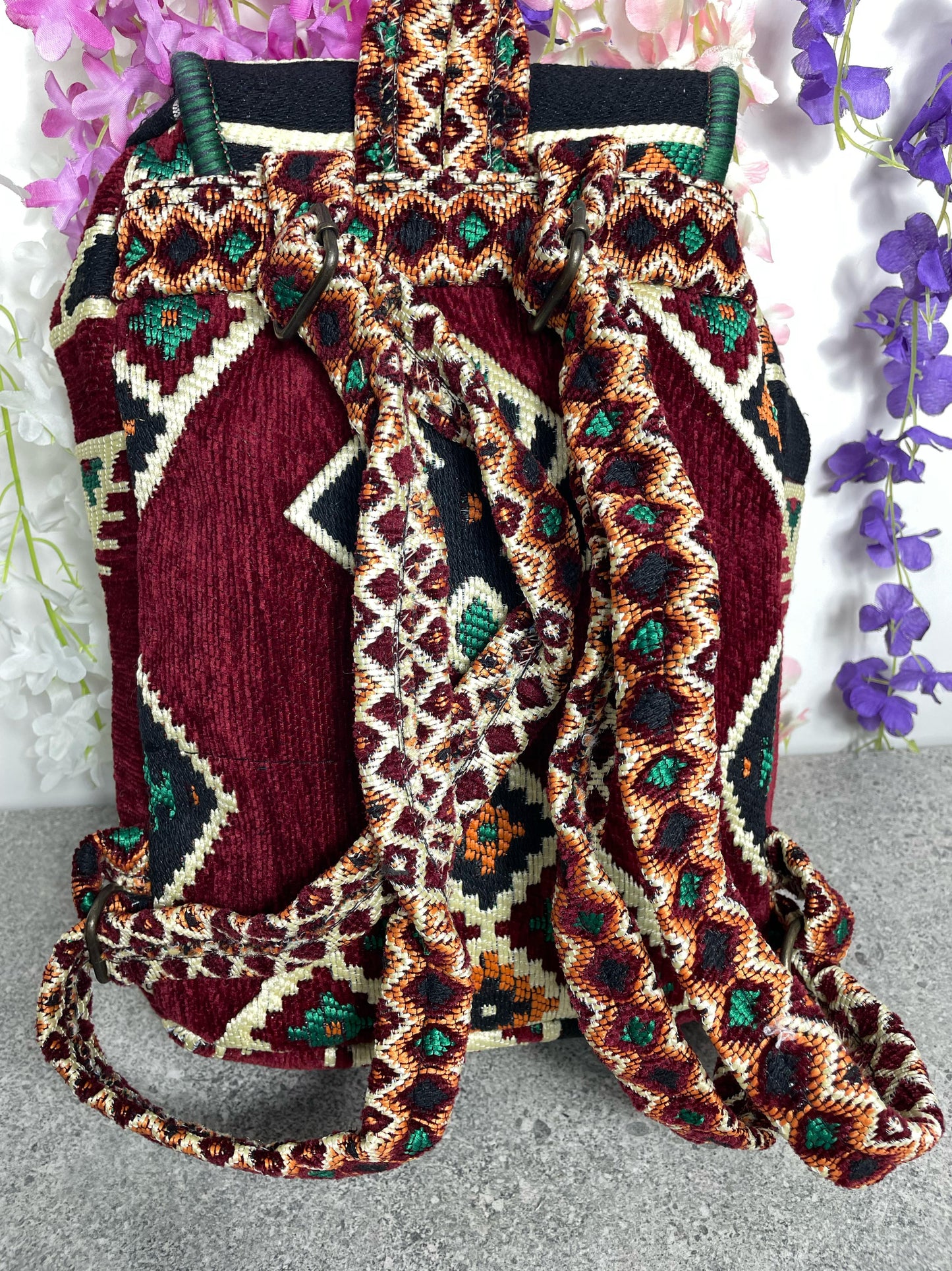 Etnik Dokuma Bohem Sırt Çantası