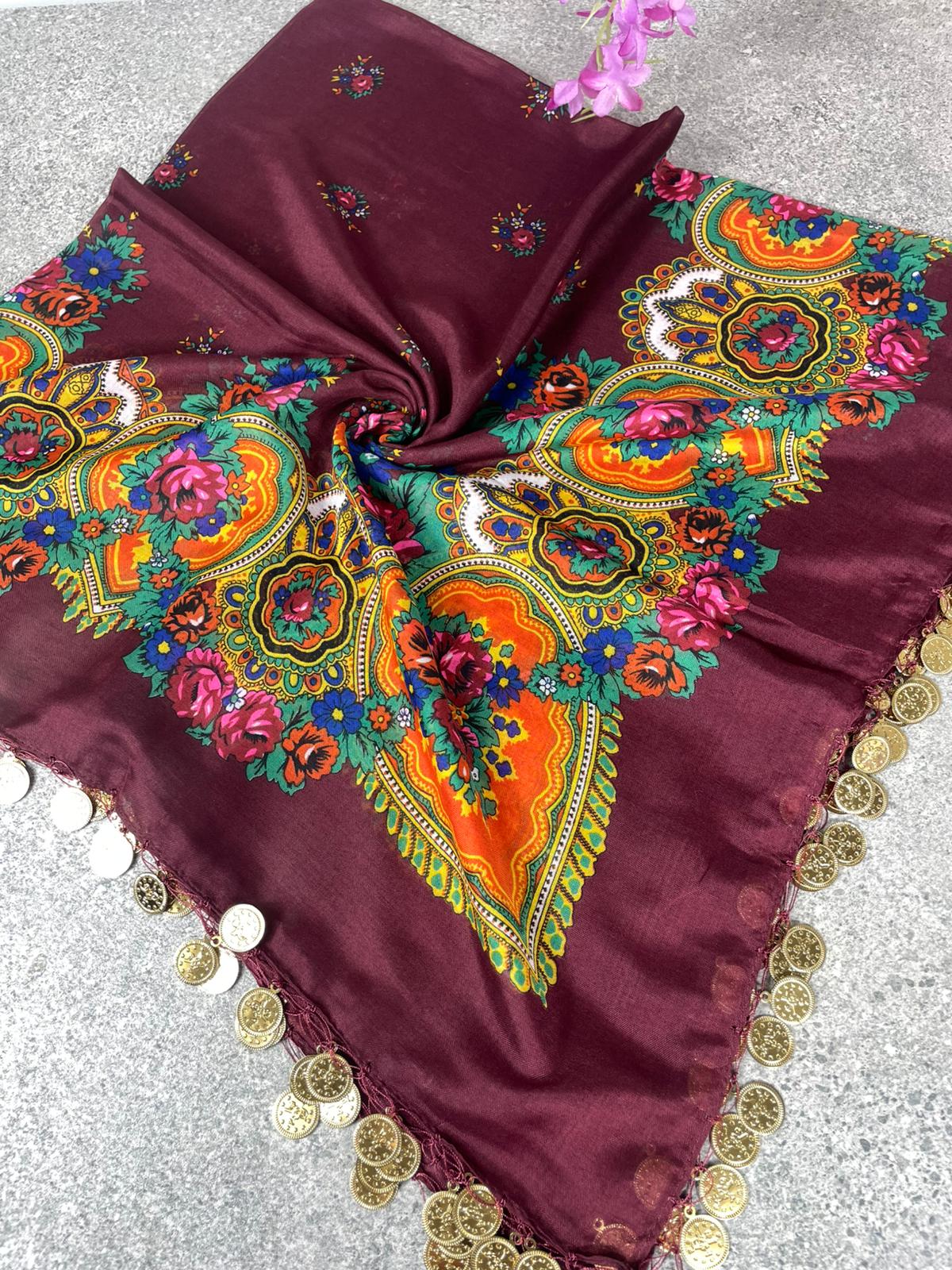 Yöresel Hamavi Desen Pullu Mardin Yazması - Bordo